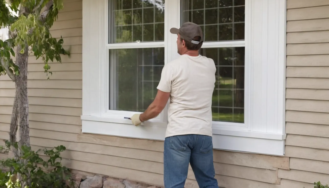 Provider fitting a new window into a house in Milwaukee while a homeowner looks on